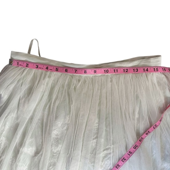 VTG EUC Mint Green Floral Damask w/White Sheer Overlay Back Zip Sz XL /VTG 16 - Picture 8 of 8